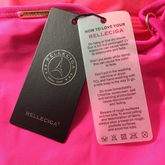 RELLECIGA High Cut Bandeau One Piece Swimsuit  🦩 NEW WITH TAGS! - Picture 11 of 14